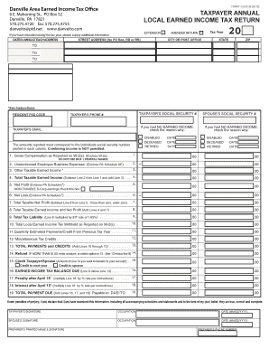 Danville Area Earned Income Tax Office  Form