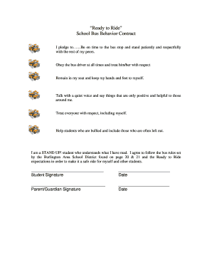 School Bus Driver Contract  Form