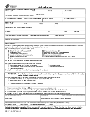  Authorization to Release Information DSHS 17 063 Washington Dshs Wa 2019