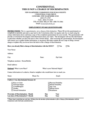 NEW HAMPSHIRE COMMISSION for HUMAN RIGHTS for PDF Nh  Form
