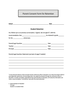 Parent Consent Form for Retention Npucorg