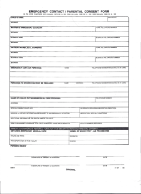 Emergency Contact Form Pa