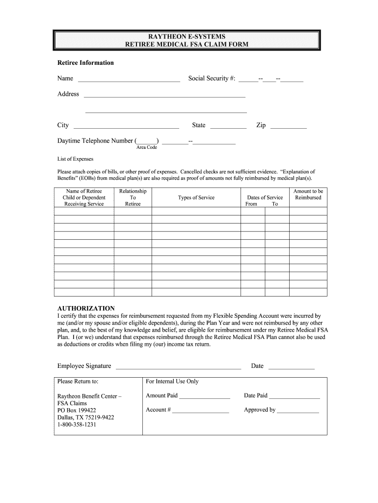 Rauyheon Retiree Fsa Form