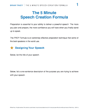 5 Minute Speech  Form