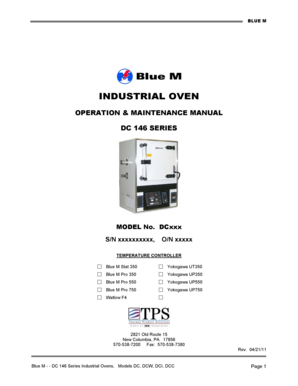 Blue M 146 Series Oven Manual  Form