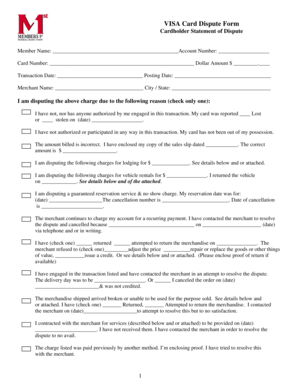 Members 1st Dispute Number  Form