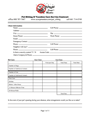 Pet Sitting Forms PDF - Fill Out and Sign Printable PDF Template | signNow