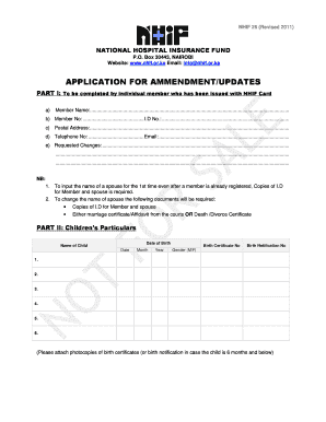 Nhif Online Registration  Form