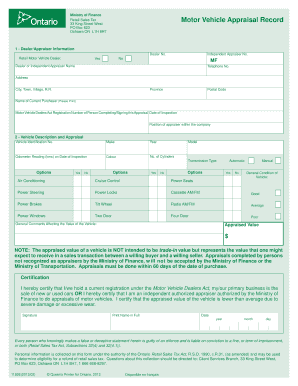 Appraisal Form Ontario