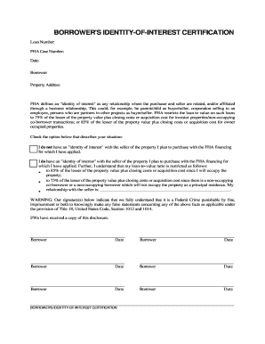 Fha Identity of Interest Form