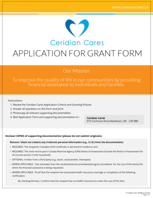 Ceridian Cares Application  Form