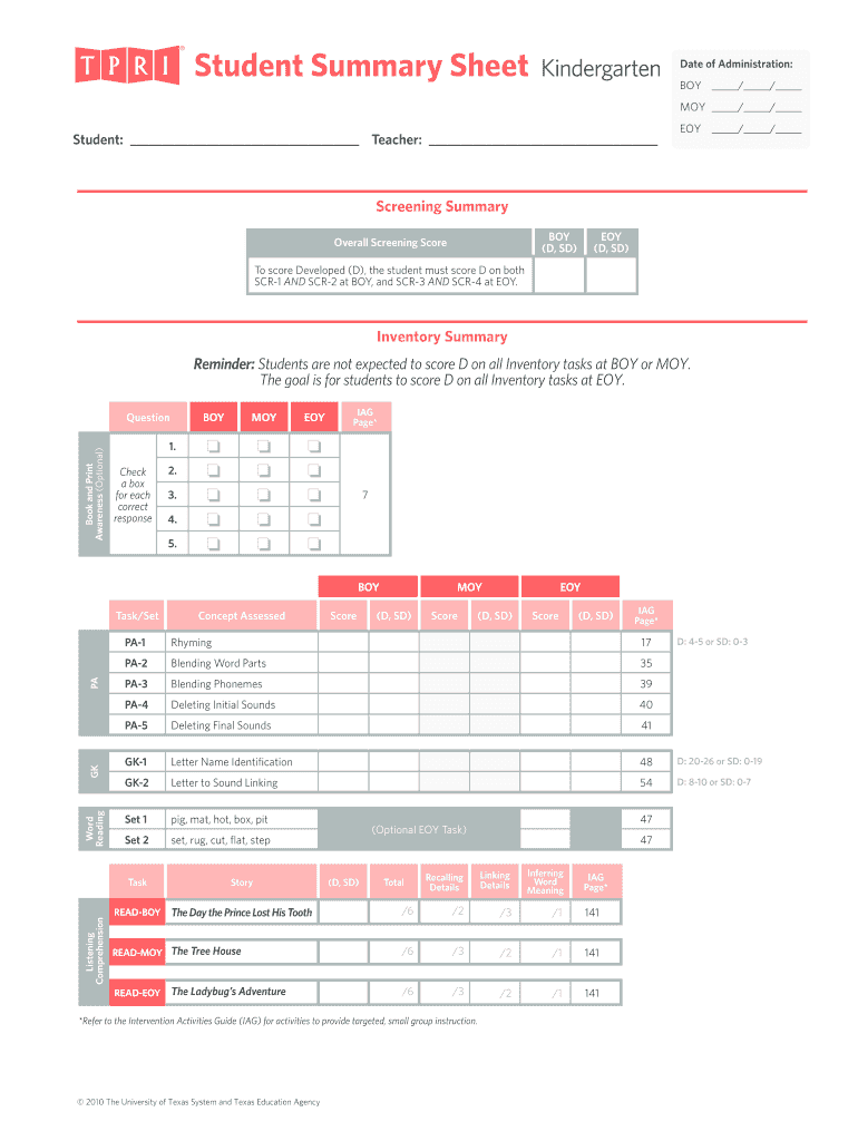 Tpri Score Sheet  Form