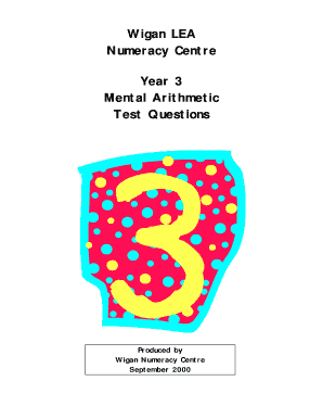 Wigan Mental Maths Year 3  Form