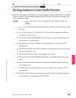 Writing Effective Sentences Worksheet Answers  Form