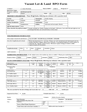 Vacant Lot Land BPO Form Images S3bid4assetscom