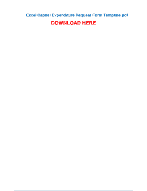 Capital Request Form Template Excel