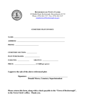 Cemetery Plot Purchase Form