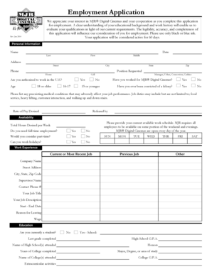 MJR Employment Application Xlsx  Form