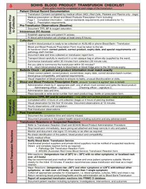 Blood Transfusion Checklist  Form