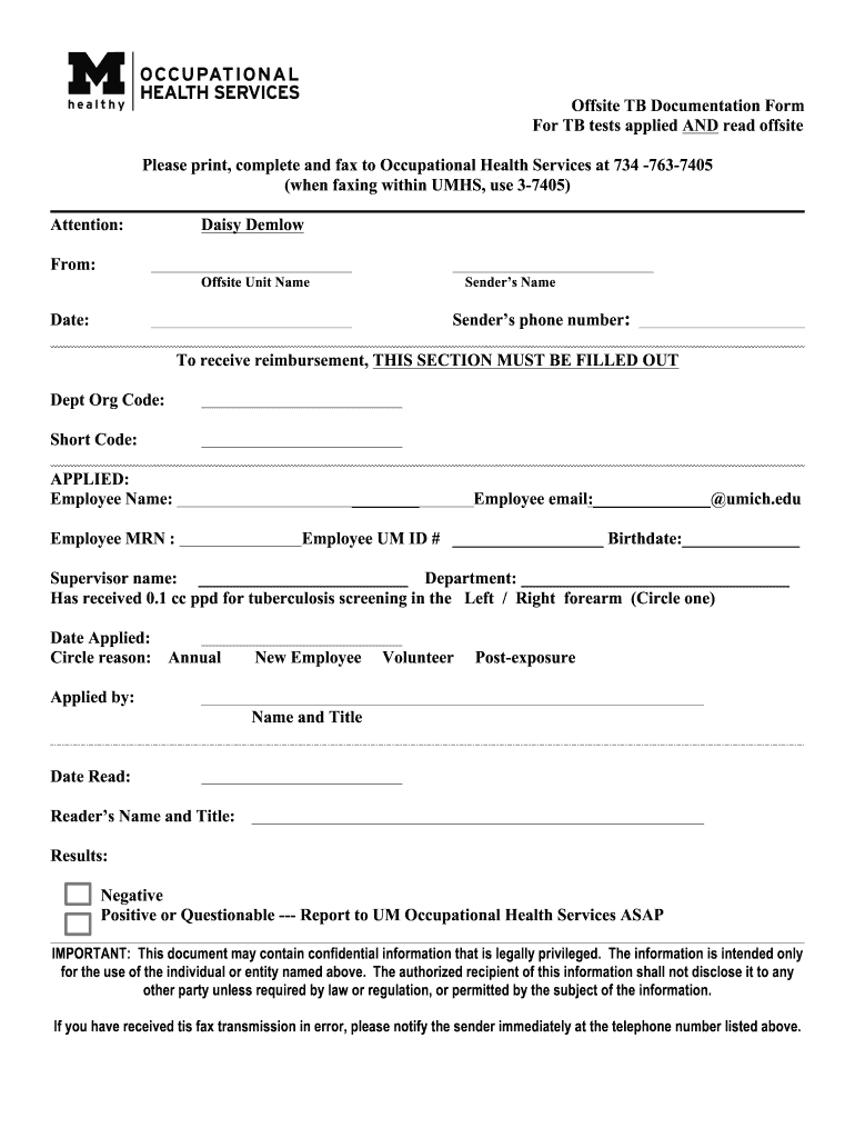 Tb Documentation Form