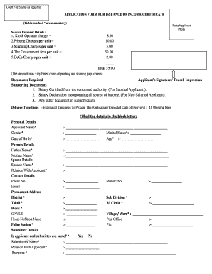 Income Certificate Print  Form