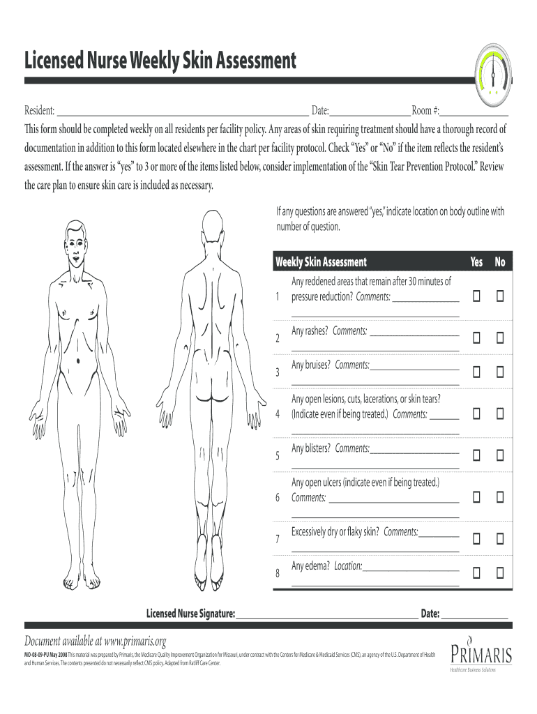  Downloadable Skin Assessment Sheet 2008-2024