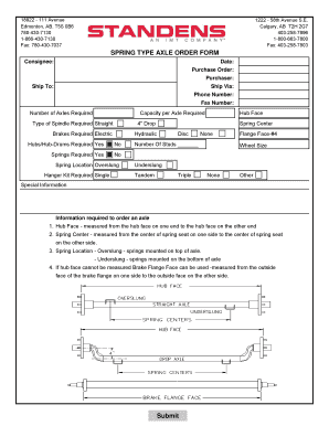 Standens Online  Form