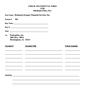 Check Transmittal Form