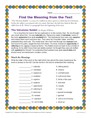 Context Clues Worksheets PDF  Form