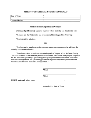 What is Affidavit Concerning Compound Interstate  Form