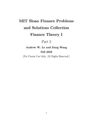 Mit Sloan Finance Problems and Solutions Collection  Form