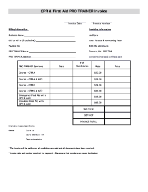 Cpr Invoice  Form