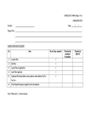 Substation Checklist Form