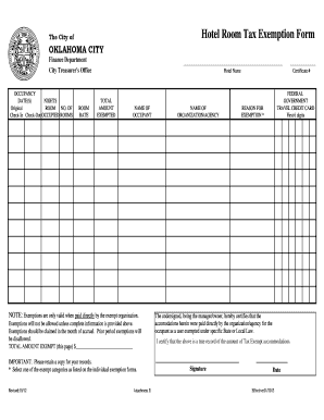  Oklahoma Hotel Tax Exemption 2012-2024