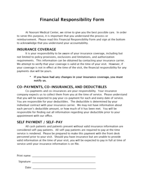 Financial Responsibility Form Noorani Medical Center