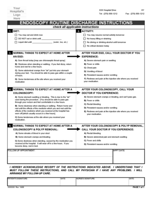 Endoscopy Instructions  Form