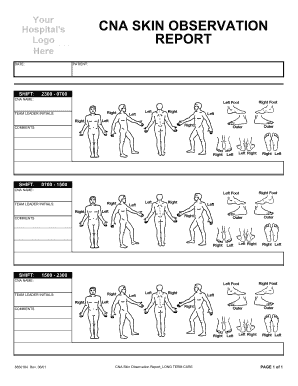 skin report template Get and Sign Cna Skin Report 2-2 Form