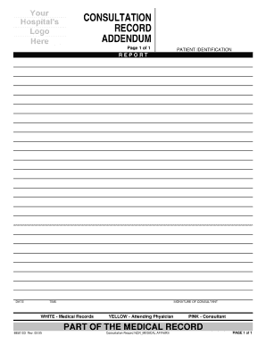 Medical Record Addendum Template  Form