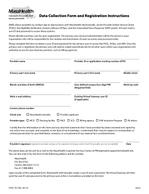 Masshealth Data Collection Form