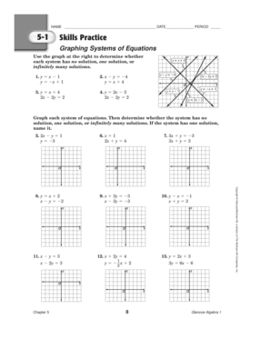 Skills Practice Graphing Systems of Equations  Form