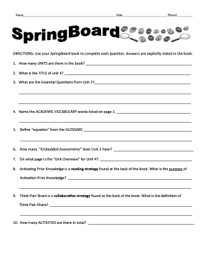 Springboard Scavenger Hunt  Form