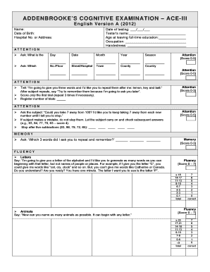 Ace Iii American Version PDF  Form