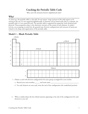 Cracking the Periodic Table Code Answer Key PDF  Form