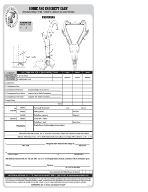 Scoring Antelope Boone and Crockett  Form