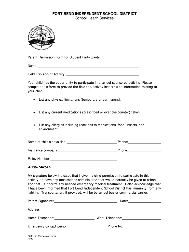 Student Council Permission Slip  Form