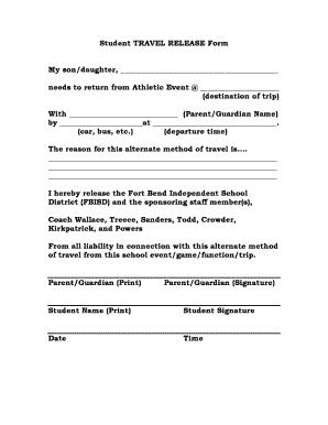 Travel Release Form