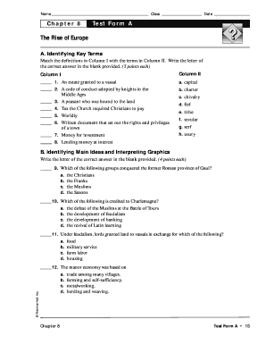 Chapter 8 Assessment World History Answers  Form