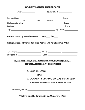 Dual Residency Form