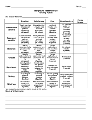 Rubric for Research Paper PDF  Form