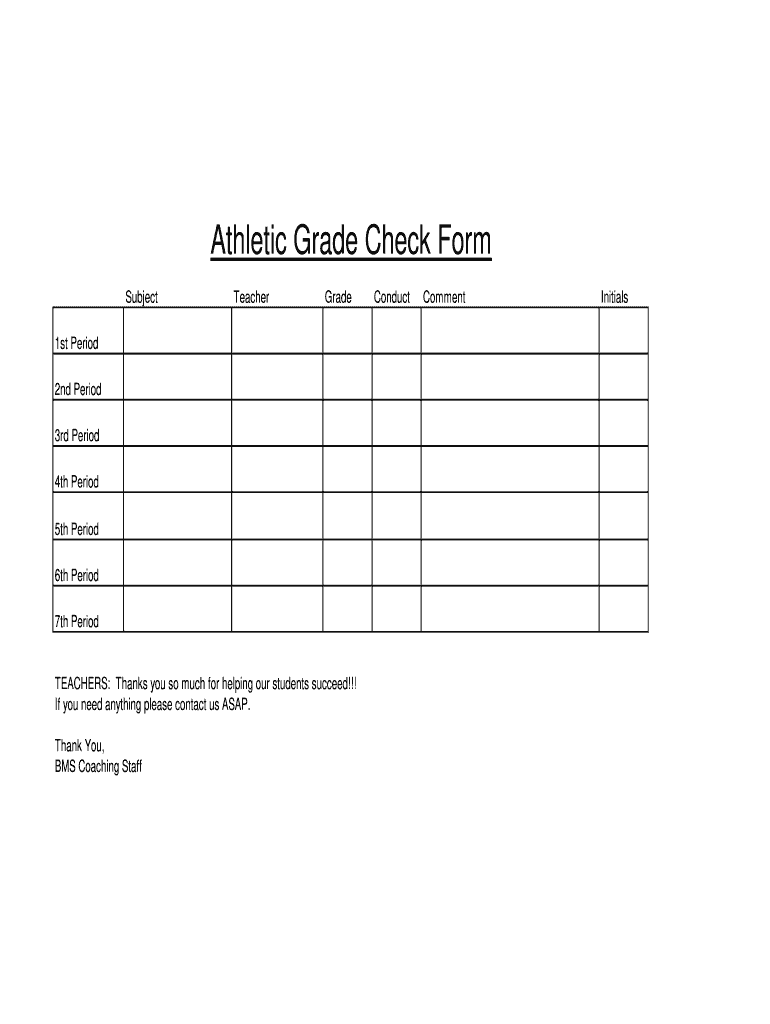 Get and Sign Grade Check  Form